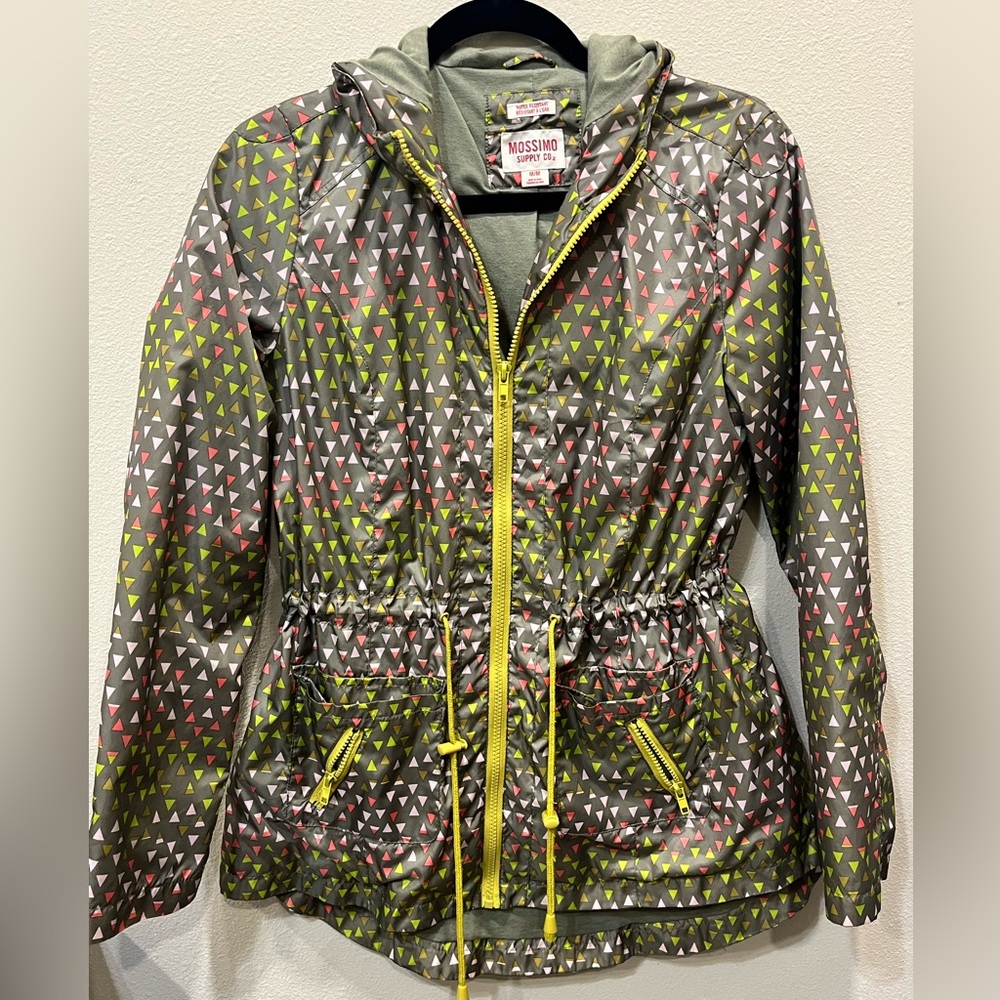 Mossimo Supply Co. Geometric Raincoat - Gray, Yellow, Pink